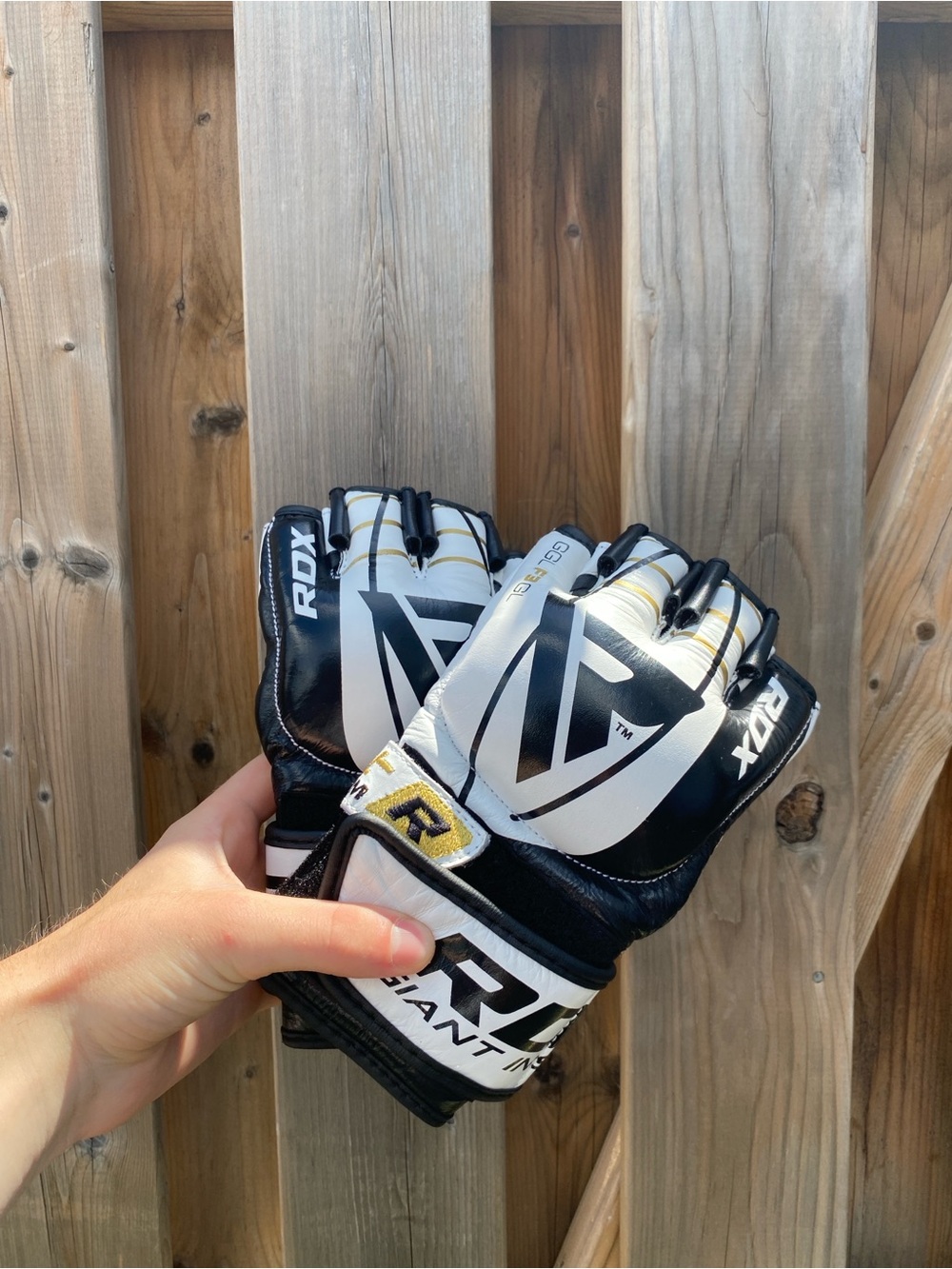 RDX White & Black MMA Gloves